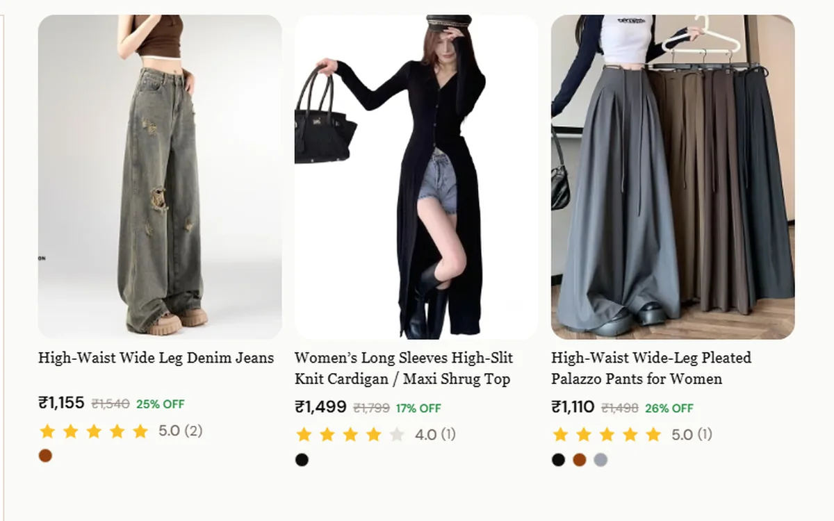 Kalokea new arrivals page with product cards